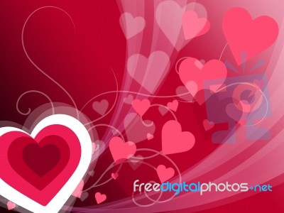 Hearts Background Shows Valentines Day And Backdrop Stock Image