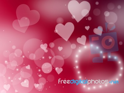 Hearts Glow Represents Valentines Day And Background Stock Image