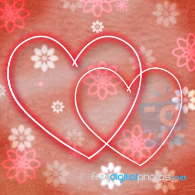 Hearts Intertwinted Shows Valentine's Day And Backgrounds Stock Image