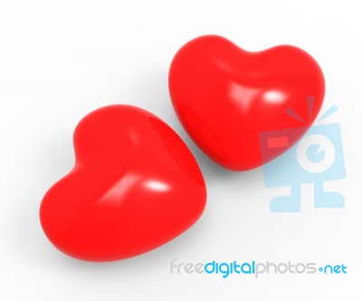 Hearts Love Represents Valentine Day And Compassionate Stock Image