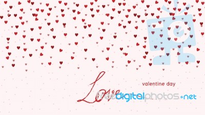 Hearts Love - Valentine`s Day Background - Illustration -  Stock Image