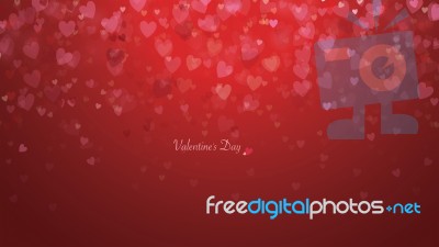 Hearts Love - Valentine`s Day Background - Illustration -  Stock Image