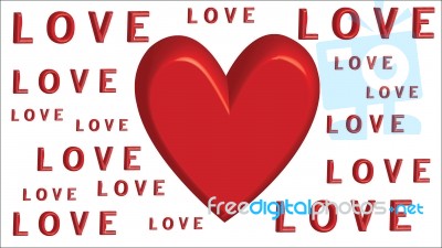 Hearts Love - Valentine`s Day - Illustration -  Stock Image