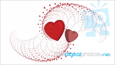 Hearts Love - Valentine`s Day - Illustration -  Stock Image