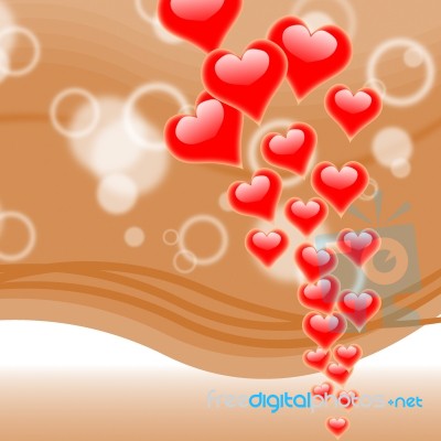 Hearts On Background Means Romance Love And Passion Stock Image