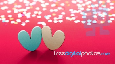 Hearts On Pink Background Stock Photo