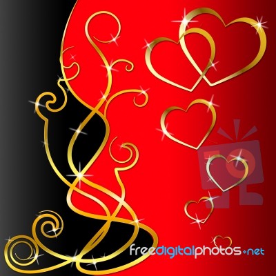 Hearts Pattern Shows Valentine Day And Background Stock Image