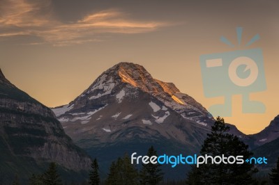 Heavens Peak At Sunset Stock Photo