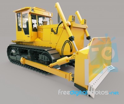 Heavy Crawler Bulldozer Stock Image