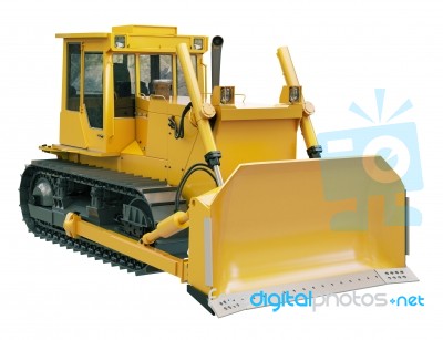 Heavy Crawler Bulldozer  Isolated Stock Image