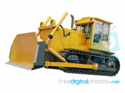 Heavy Crawler Bulldozer  Isolated Stock Image