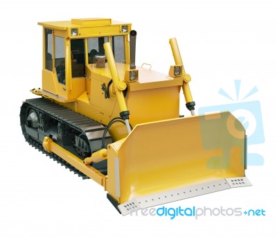 Heavy Crawler Bulldozer  Isolated Stock Image