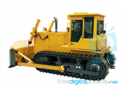 Heavy Crawler Bulldozer  Isolated Stock Image