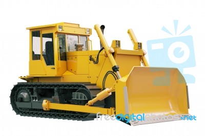 Heavy Crawler Bulldozer  Isolated Stock Image