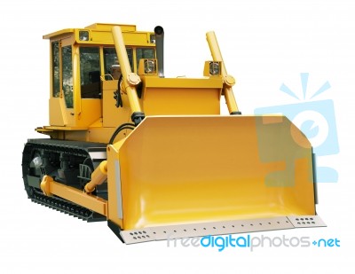 Heavy Crawler Bulldozer  Isolated Stock Image