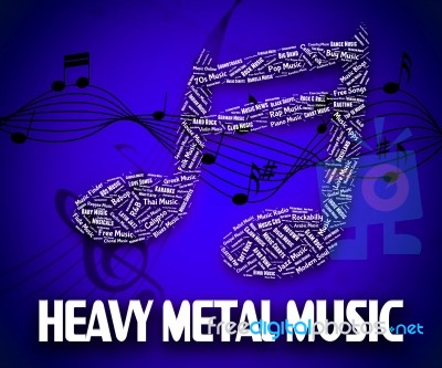 Heavy Metal Music Indicates Sound Tracks And Acoustic Stock Image