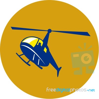 Helicopter Chopper Flying Circle Retro Stock Image