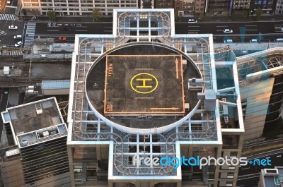 Helicopter Landing Pad On Building Stock Photo