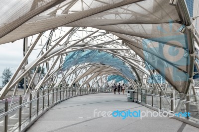 Helix Bridge Singapore Stock Photo