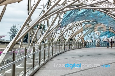 Helix Bridge Singapore Stock Photo