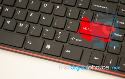 Hell Button Concept Stock Photo