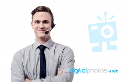 Hello ! I Am Here To Help You ! Stock Photo