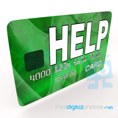 Help Bank Card Means Financial And Monetary Contributions Stock Image