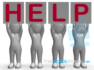 Help Banners Means Customer Service And Assistance Stock Image