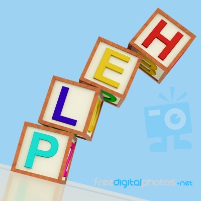 Help Blocks Stock Image