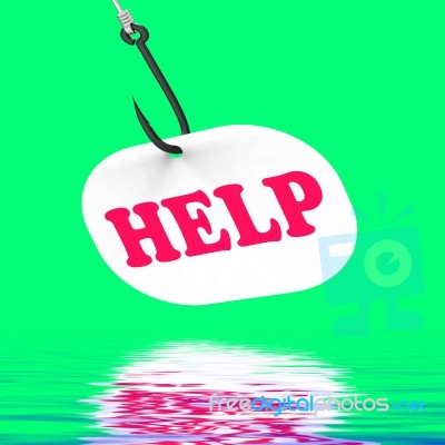 Help On Hook Displays Customer Support Or Assistance Stock Image