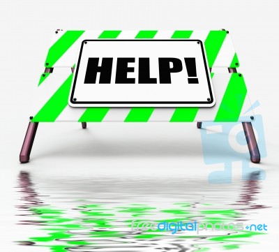 Help Sign Displays Assistance Wanted And Seeking Answers Stock Image