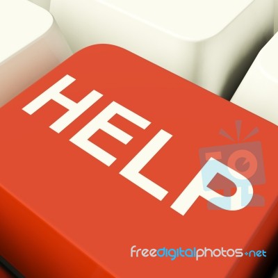 Help Text Computer Key Stock Image