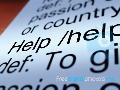 Help Word Definition Stock Photo