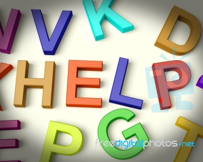 Help Written In Kids Letters Stock Image