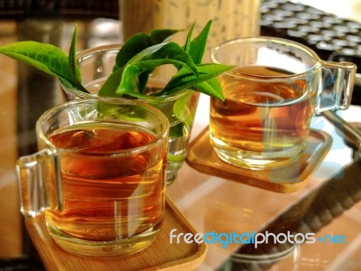 Herbal Drink/cup Of Tea On Table Stock Photo