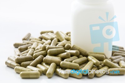 Herbal Medicine Capsule Stock Photo