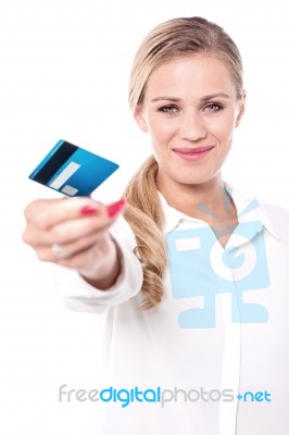 Here Is Debit Cum Shopping Card For You Stock Photo