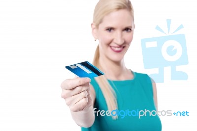 Here Is My Card To Swipe ! Stock Photo