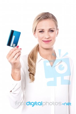 Here Is My New Cash Card Stock Photo