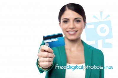 Here Is Your New Credit Card ! Stock Photo