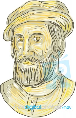 Hernan Cortes De Monroy Drawing Stock Image