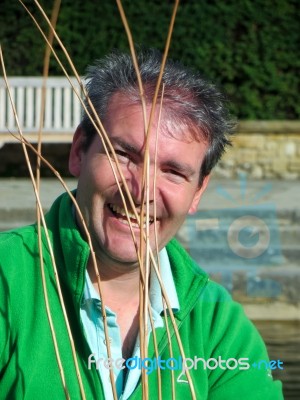 Hever, Kent/uk - September 16 : Basket Maker At Hever Castle In Stock Photo