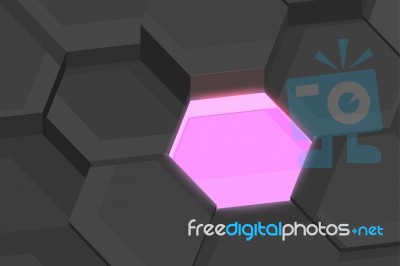 Hexagon Lighting Shapes Scene Concept Stock Image