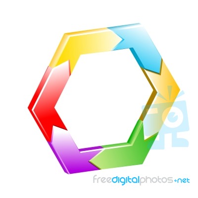 Hexagon On White Background Stock Image