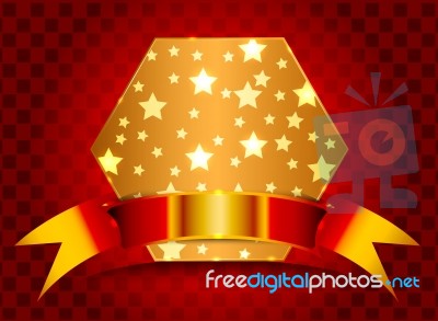 Hexagonal Shield With Gold Stars Stock Image