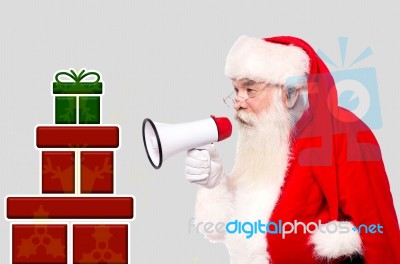 Hey All Come And Collect Your Gifts ! Stock Photo