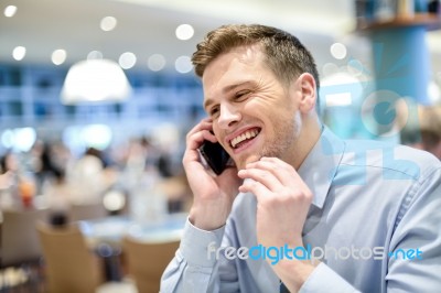 Hi Buddy, I Am In Restaurant Stock Photo