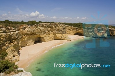 Hidden Paradise Beach Stock Photo