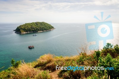 High Angle View Island And Andaman Sea Stock Photo