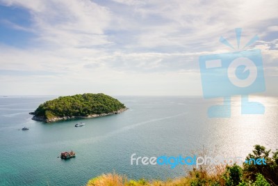 High Angle View Island And Andaman Sea Stock Photo